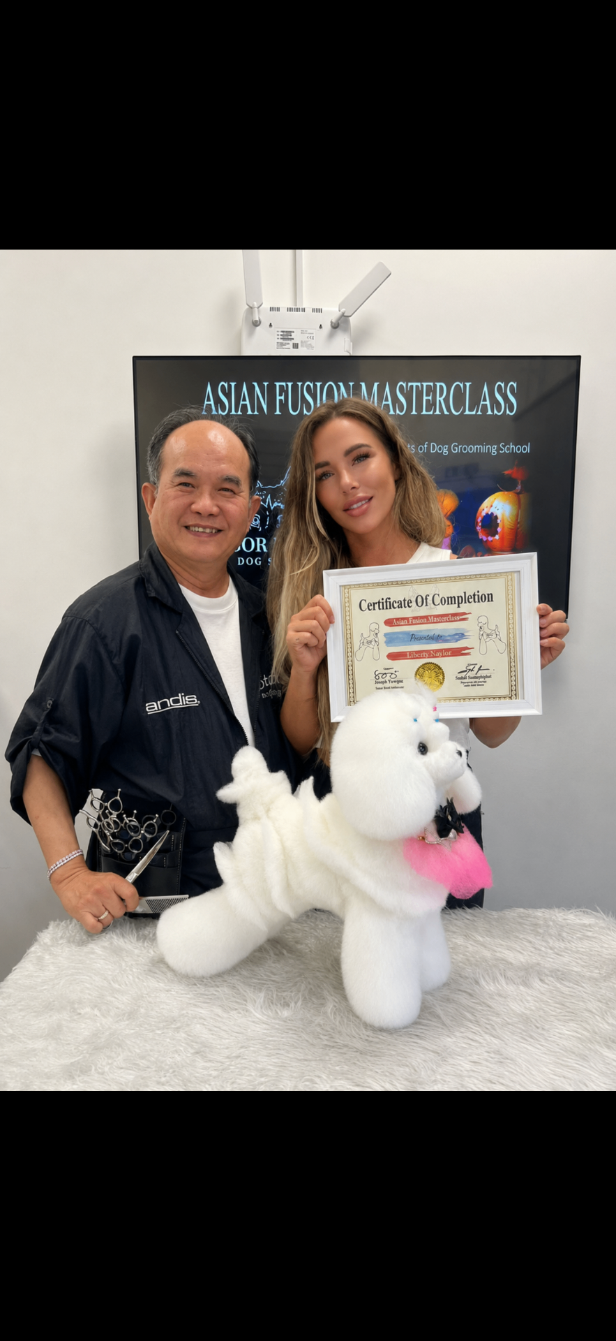 Liberty, founder of Coventry Claw Care, with an Asian Fusion Masterclass certificate